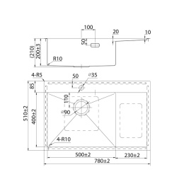 Фото Мойка IDDIS Haze 780*510 сатин, левая (HAZ78SLi77)