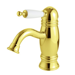Фото Migliore Oxford 19173 Смеситель для раковины, ручка белая, золото