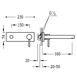 Фото Смеситель для раковины однорычажный Tres Max 06220001