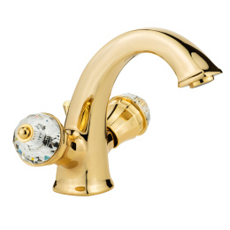 Фото Migliore Korona Crystal 27330 Смеситель для раковины, ручки Crystal, золото