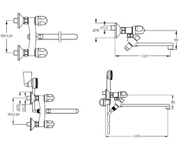 Фото Смеситель Ideal Standard Alfa new B7683AA для ванны/душа