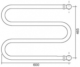 Полотенцесушитель водяной Margaroli Vento 402GO, высота 51.5 см, ширина 60 см, золото