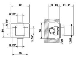 Вентили и переключатели Переключатель на 2 положения Gessi Rettangolo (20175#031) хром