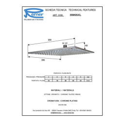 Remer 359SSXLX Душевая головка с шарнирным соединением, 35x35 см (латунь в хроме)