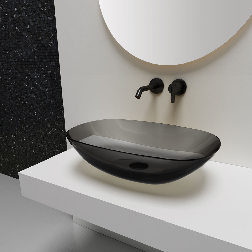 Фото Накладная раковина 54 см Vincea (VBS-6T12B) черный прозрачный