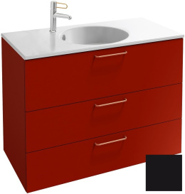 Тумба под раковину Jacob Delafon Odeon Rive Gauche 90 см, EB2533-RX-M61, цвет чёрный матовый, ручки 