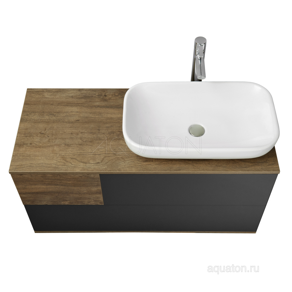 Фото Тумба под раковину Aquaton Терра 105 дуб кантри, антрацит 1A246901TEKA0