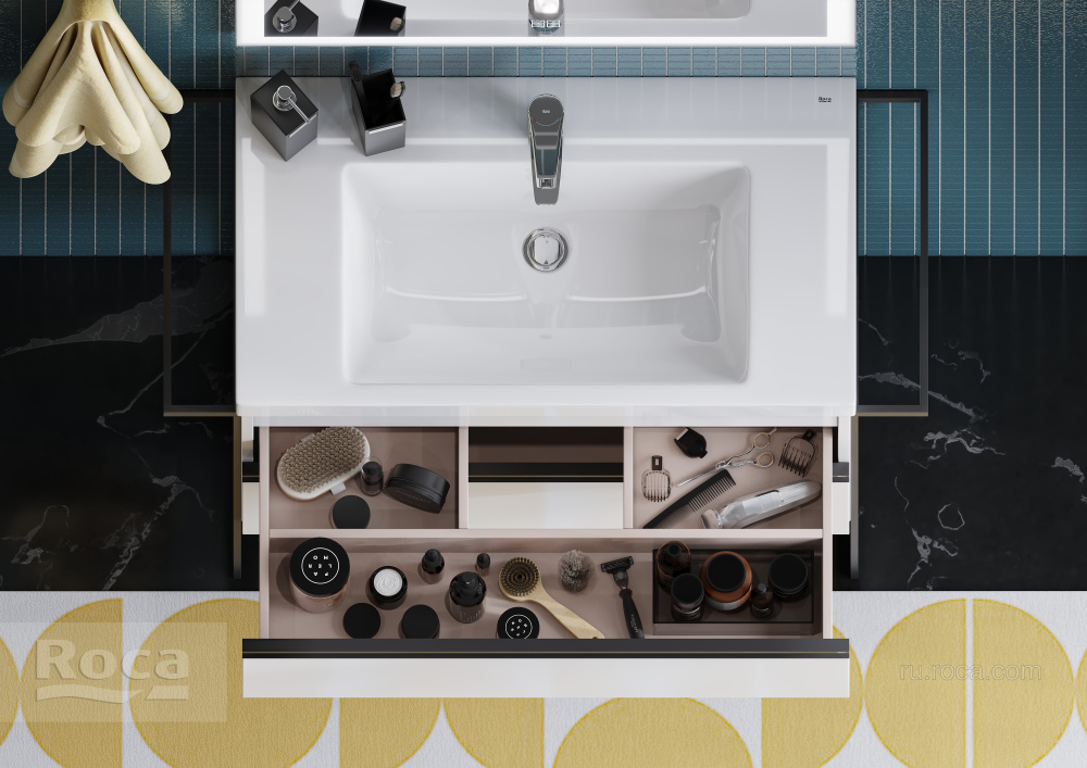 Фото Тумба под раковину Roca Domi (A857459806) белый глянцевый