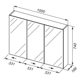 Зеркальный шкаф Dreja Premium 77.9003W, 100x74 см, белый глянец