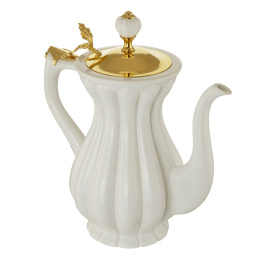 Фото Migliore Olivia 24923 Кувшин керамика бел крышка золото