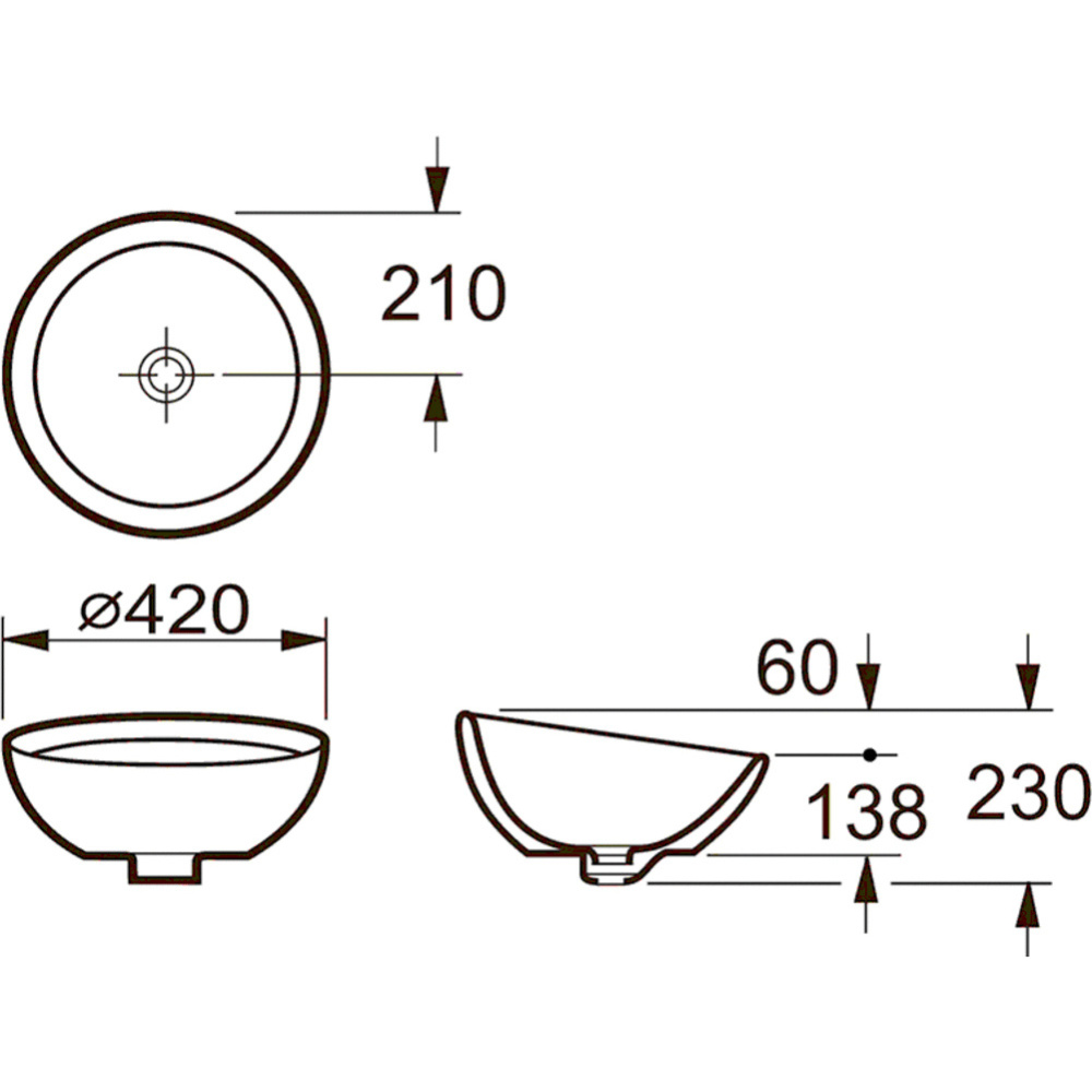 Раковина накладная Roca Bol (327876000) белый