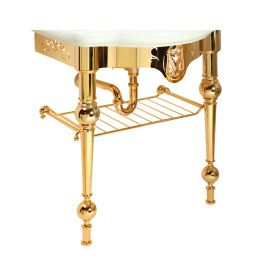 Фото Migliore Bella 20718 Консоль напольная 73 см. с решеткой, золото