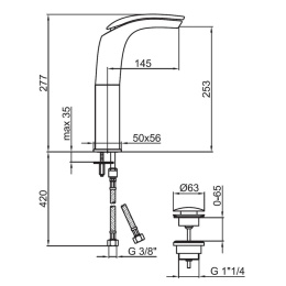 Фото Смеситель для раковины Webert Aria AI832201015