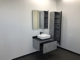 Comforty 00004149063 Зеркало-шкаф "Эдинбург-75" бетон светлый