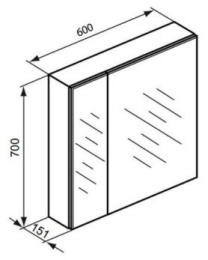 Зеркальный шкафчик K2667WG Ideal Standard Strada