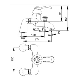 Фото Смеситель для ванны Jacob Delafon Fairfax E71091 Хром