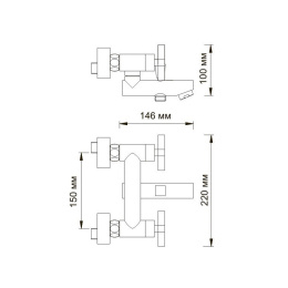 Смеситель для ванны  WasserKRAFT Weser 7801 Хром