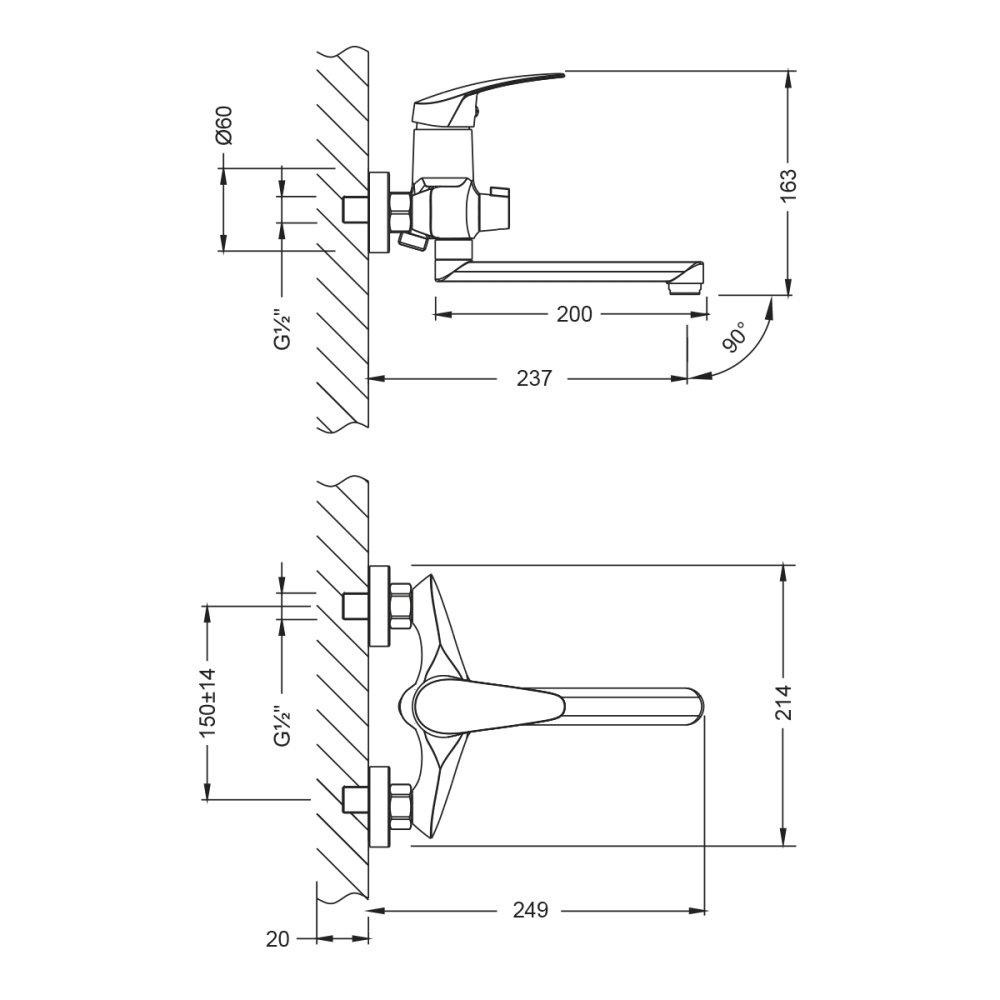 Смеситель для ванны Lemark Linara (LM0417C) хром