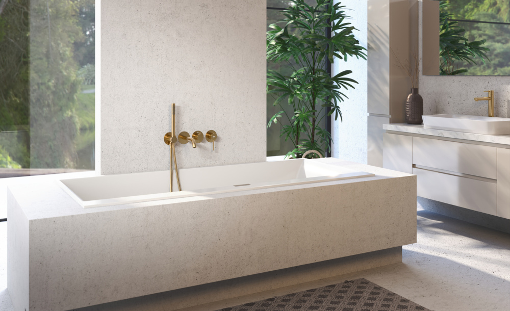 Фото Смеситель встроенный для ванны с душем Timo Saona 2314/17YSM золото матовое