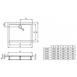 Душевой поддон 160x80 см Ideal Standard Ultra Flat K518701