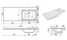 Фото Раковина Эстет Даллас 120 R ФР-00001528 над стиральной машиной Белая