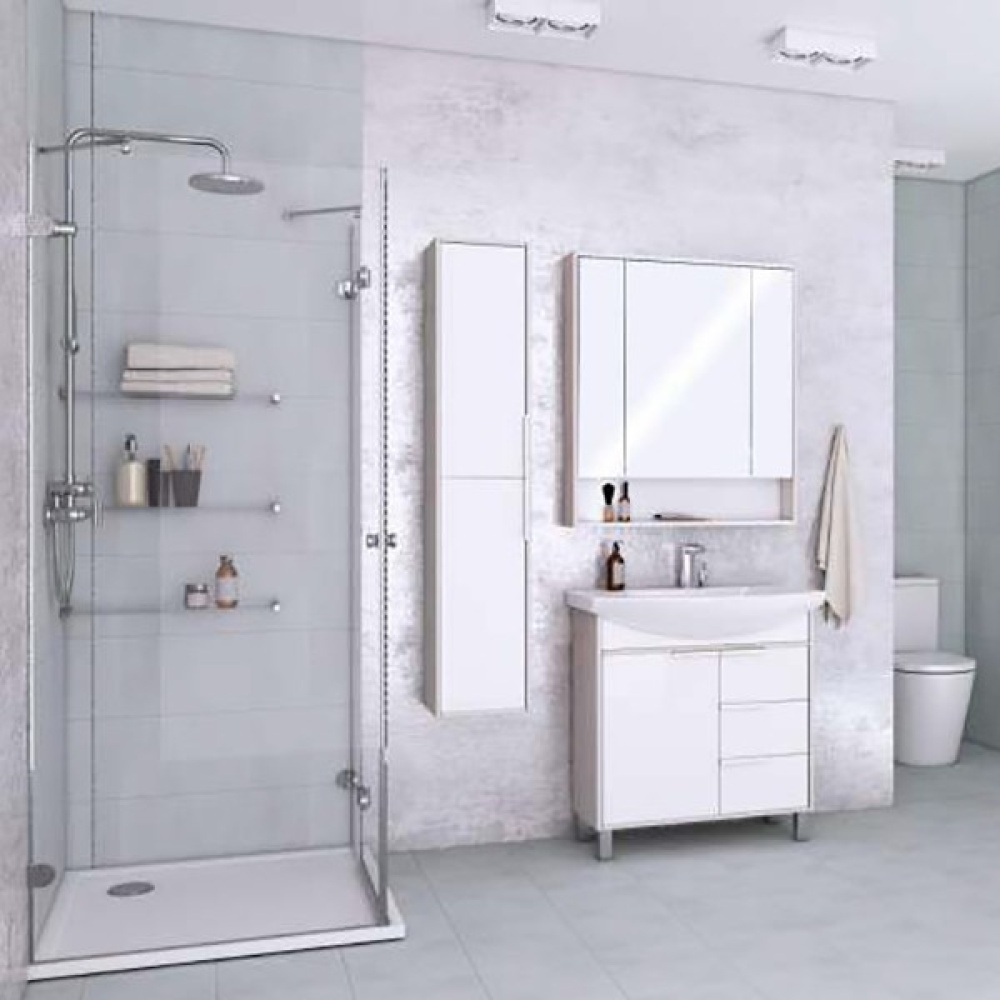 Тумба под раковину Aquaton Рико 80 белый, ясень фабрик 1A215401RIB90