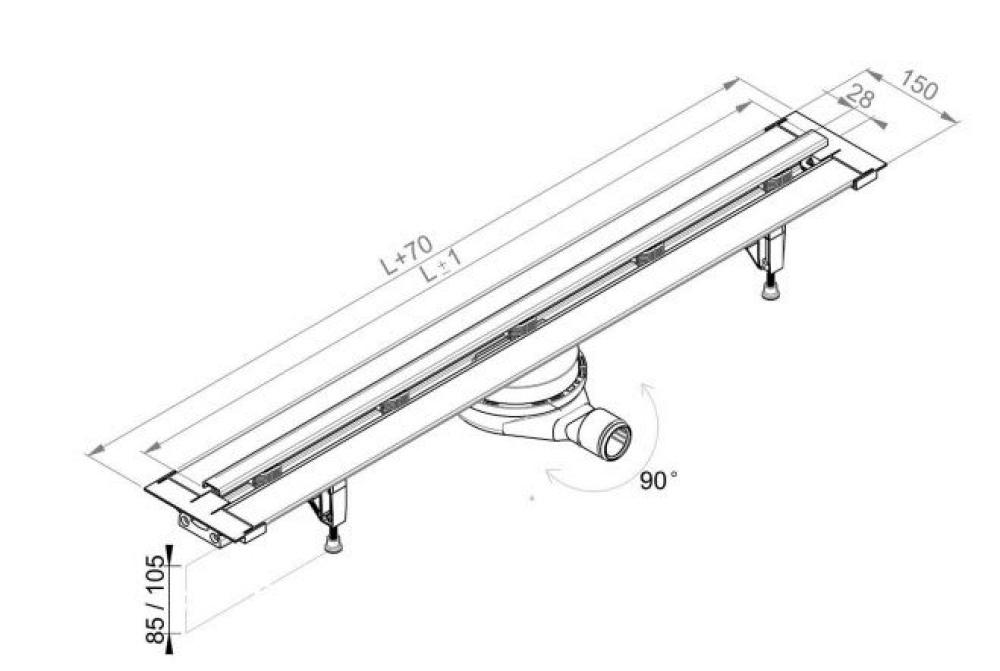 Фото Душевой лоток PREVEX Easy Line (EL-CLBR07N-001)
