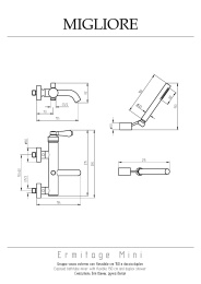 Фото Migliore Ermitage Mini 28590 Смеситель для ванны внешний, с ручным душем, белый/золото