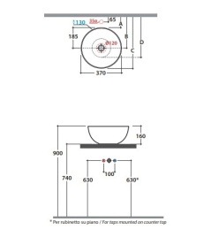 Раковина накладная Globo T-Edge (B6T37.BI*0) белый