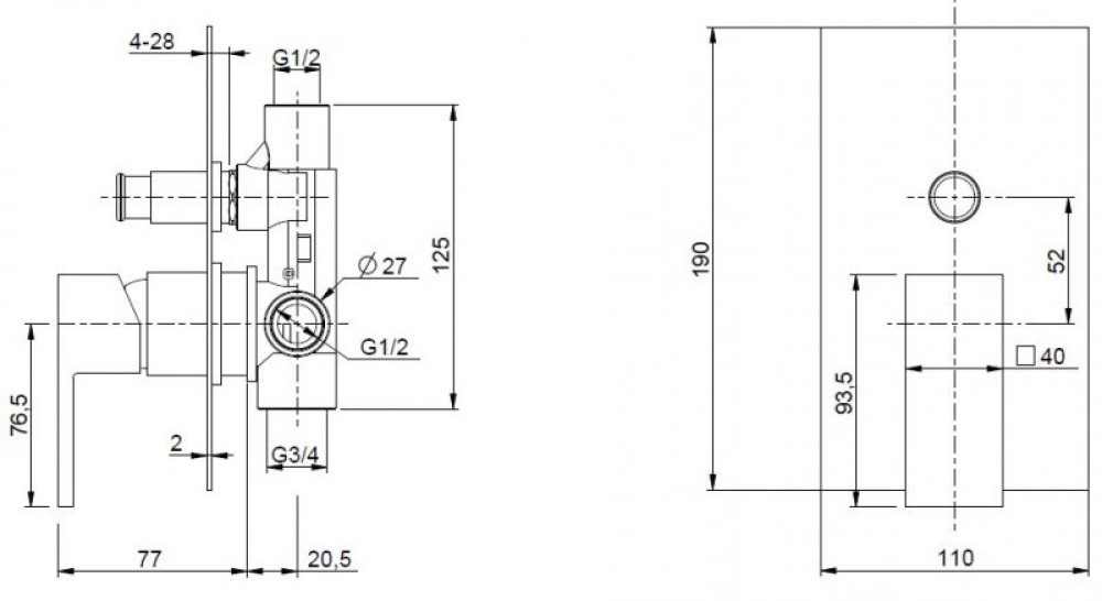 Фото Cezares Unika UNIKA-VDIM-02 смеситель для душа, бронза