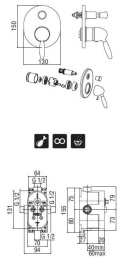 NOBILI Uniko Infinity UK100KECR_WE80100 Смеситель для душа (хром)