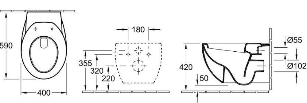 Подвесной унитаз Villeroy Boch Aveo 661210R1
