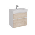 Тумба Lemark COMBI LM03C80T-dub для раковины 80*48 белый глянцевый / дуб кантри