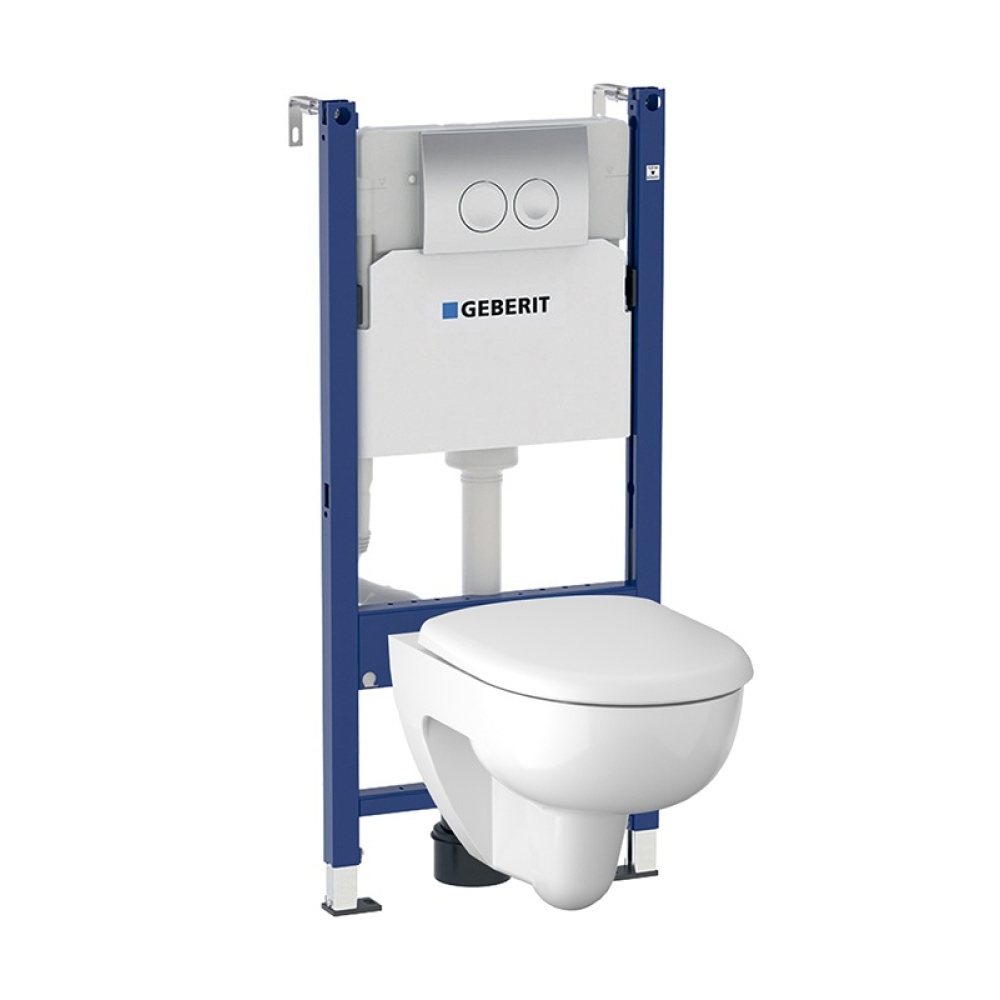 Geberit Renova 500.124.21.R Комплект инсталляция и унитаз подвесной, безободковый