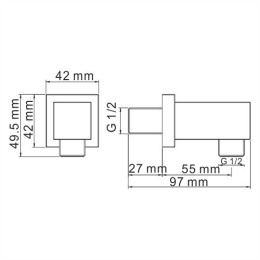 Подключение шланга WasserKRAFT A089, хром