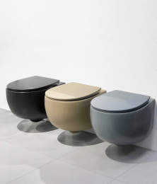 Фото Унитаз подвесной AeT Dot 2.0, с креплениями, цвет черный матовый S555T0R0V6105