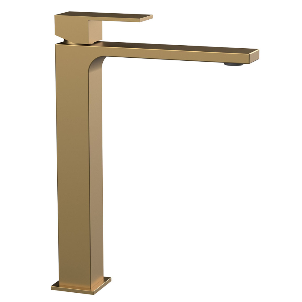 Фото Смеситель для раковины Vincea Cube (VBF-1C02BG) золото брашированное