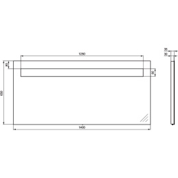 Зеркало с подсветкой K2480BH Ideal Standard Strada