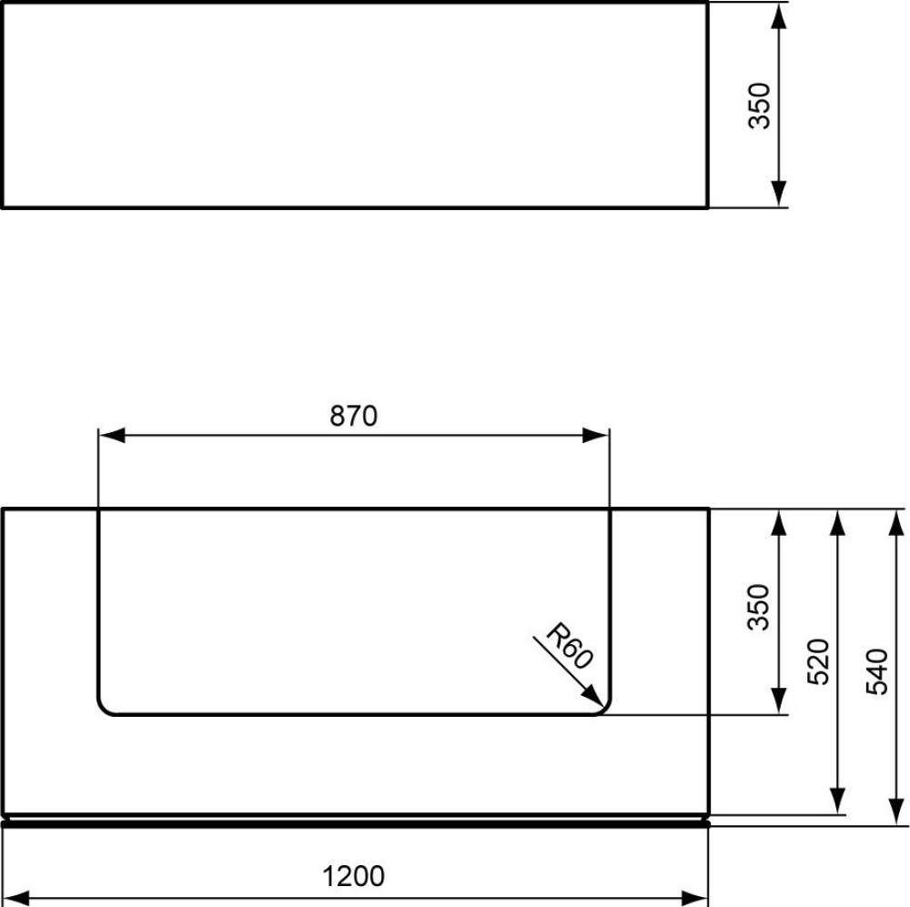 Тумба для раковины T7212 Ideal Standard Simply U на 120 см