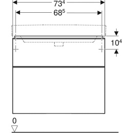 Тумба для раковины Geberit Smyle Square 500.353.JR.1 с ящиками выдвижными, цвет фасада: пекан