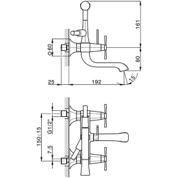 Смеситель для ванны Cisal Cherie CX0001007E, золото