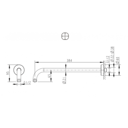 Кронштейн для верхнего душа Bravat Built-in (D313C-1-RUS)