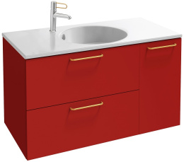 Фото Тумба под раковину Jacob Delafon Odeon Rive Gauche 90 см, EB2543-RX-S08, цвет тёмно-красный сатин, р