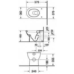 Приставной унитаз Duravit Darling New 2139090000, белый