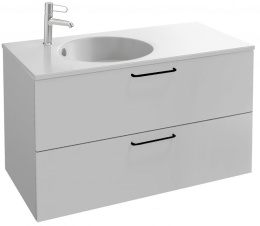 Фото Тумба под раковину Jacob Delafon Odeon Rive Gauche 100 см, EB2524-R9-N18, цвет белый, ручки черные