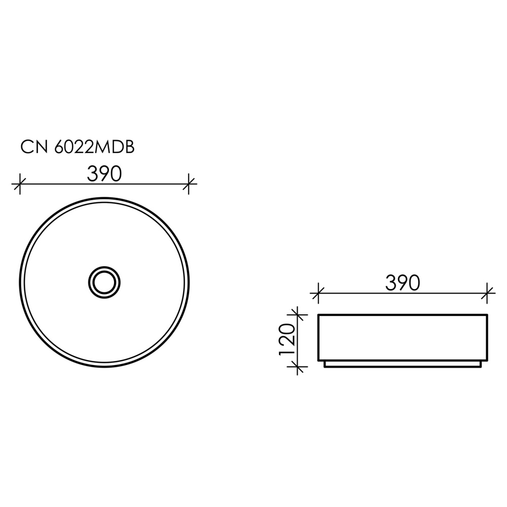 Накладная раковина Ceramica Nova ELEMENT CN6022MDB