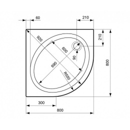 Душевой поддон 80x80 см Ideal Standard Connect K198301