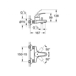 Комплект смесителей Grohe Bau Curve 126741