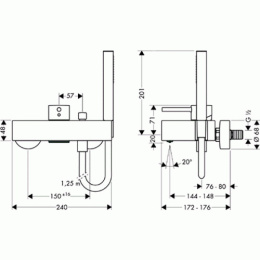 AXOR Starck X 10402000 Каскадный смеситель для ванны
