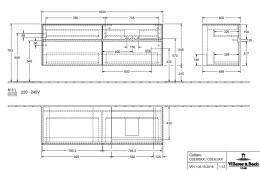Villeroy Boch Collaro C02300VG Тумба под раковину 1600х500 мм (Truffle Grey)